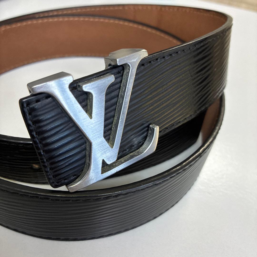 LOUIS VUITTON ブラックレザーベルト Louis Vuitton ベルト ブラックレザー - メルカリ