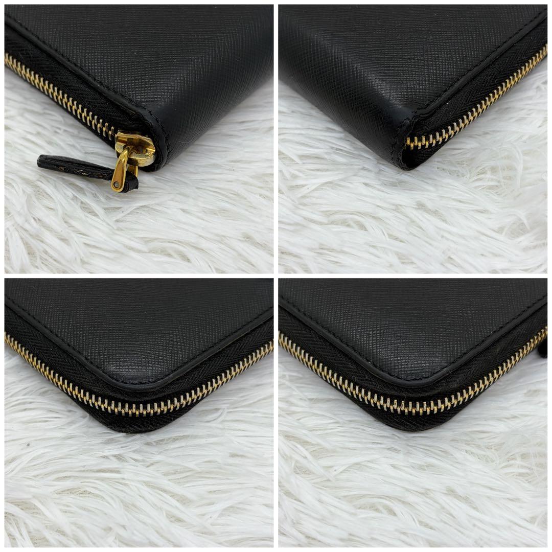 極美品✨プラダ 長財布 ラウンドファスナー シャイン サフィアーノ