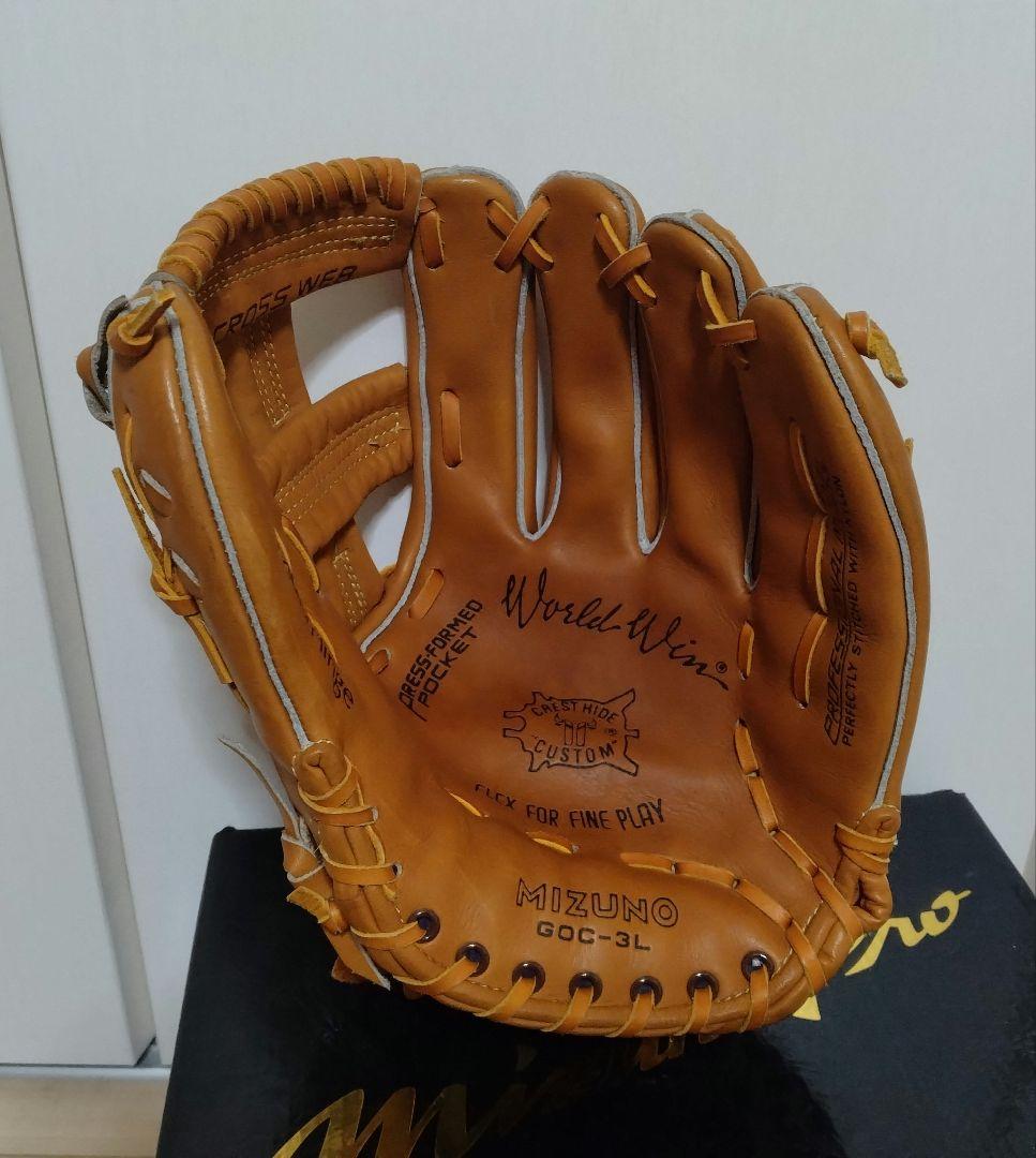 当時物 ミズノ ワールドウィン 赤カップ 硬式グラブ グローブ 高田繁