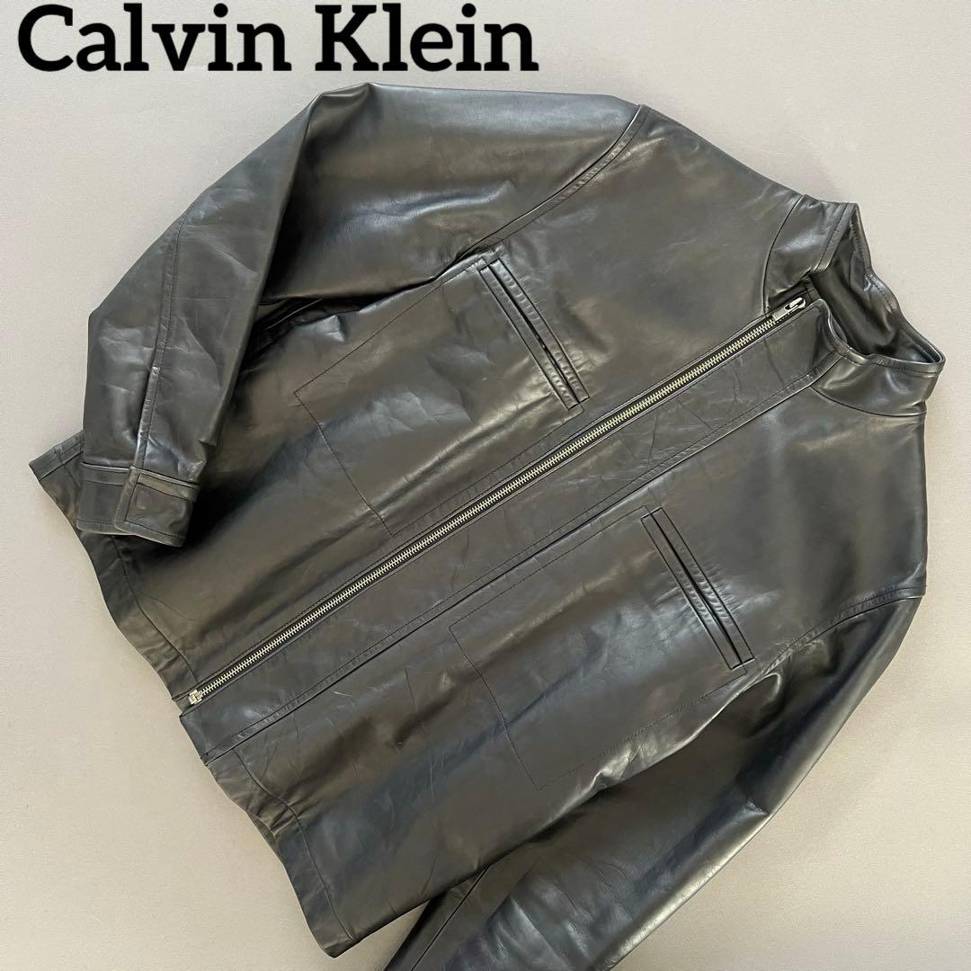   カルバンクライン レザージャケット ライダース　本革 compass1648599536.jpg