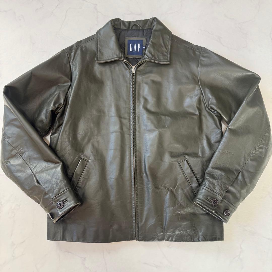 90s】OLD GAP レザージャケット レアカラー 緑 ミニマル 中綿 - メルカリ