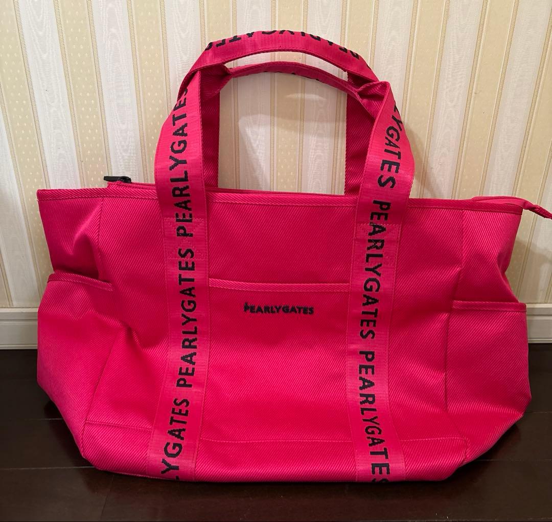 パーリーゲイツ　ロッカーバッグ　美品 超美品】パーリーゲイツ ロッカーバッグ 白×ネイビー ボーダー ニコ