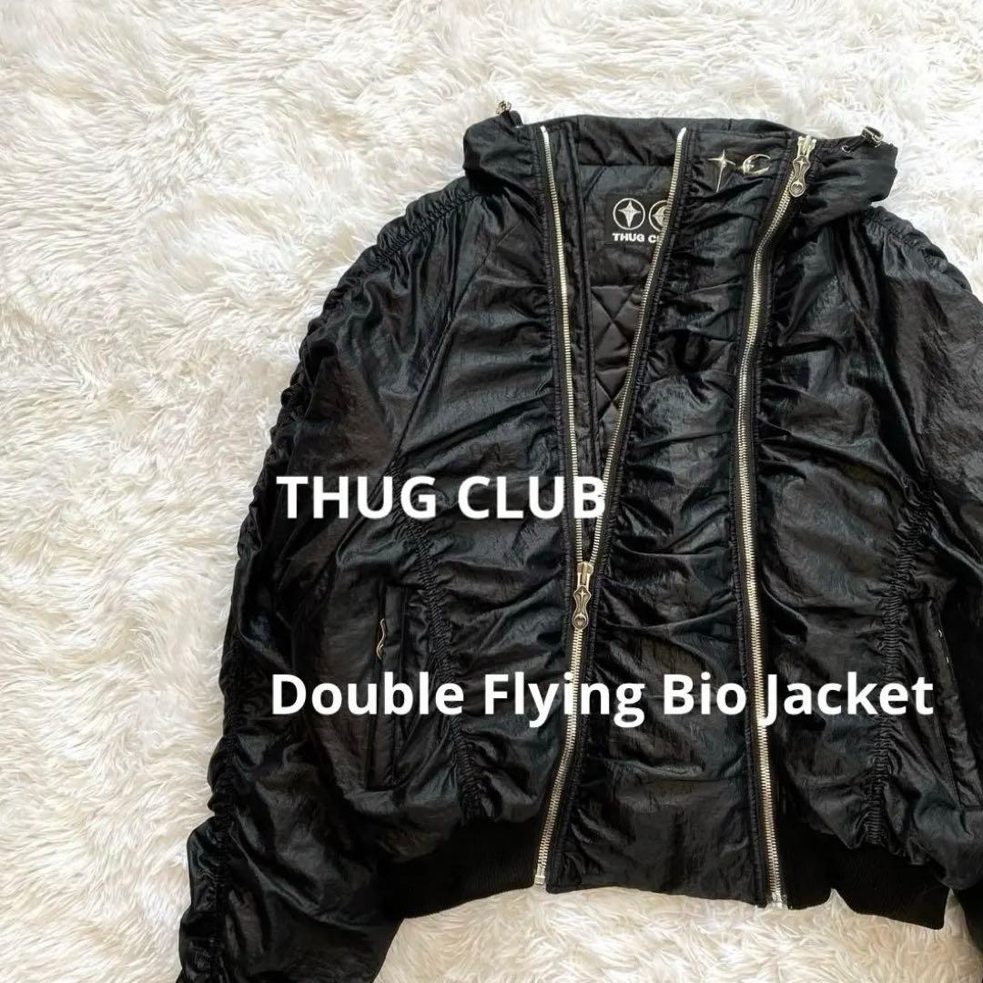THUG CLUBブラックDouble Flying Bio ボンバージャケット - メルカリ