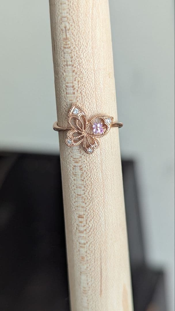 K10 ピンクゴールド　蝶　ダイヤモンド　天然石　5号 楽天市場】蝶々とフラワーモチーフ マルチカラージュエル K10 K18