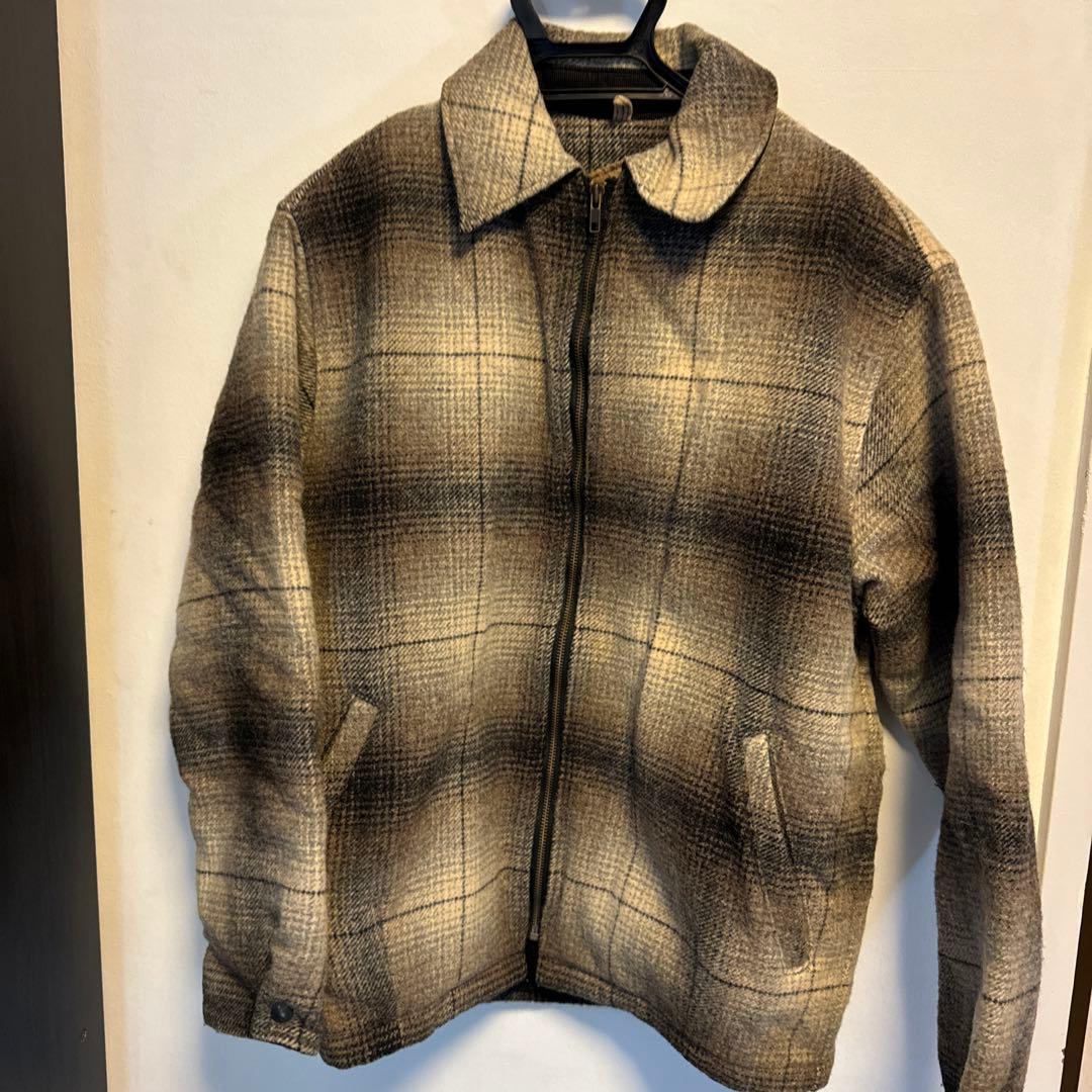 Wool rich ウールリッチグレー系チェック柄ジップアップジャケット Wool rich ウールリッチグレー系チェック柄ジップアップジャケット