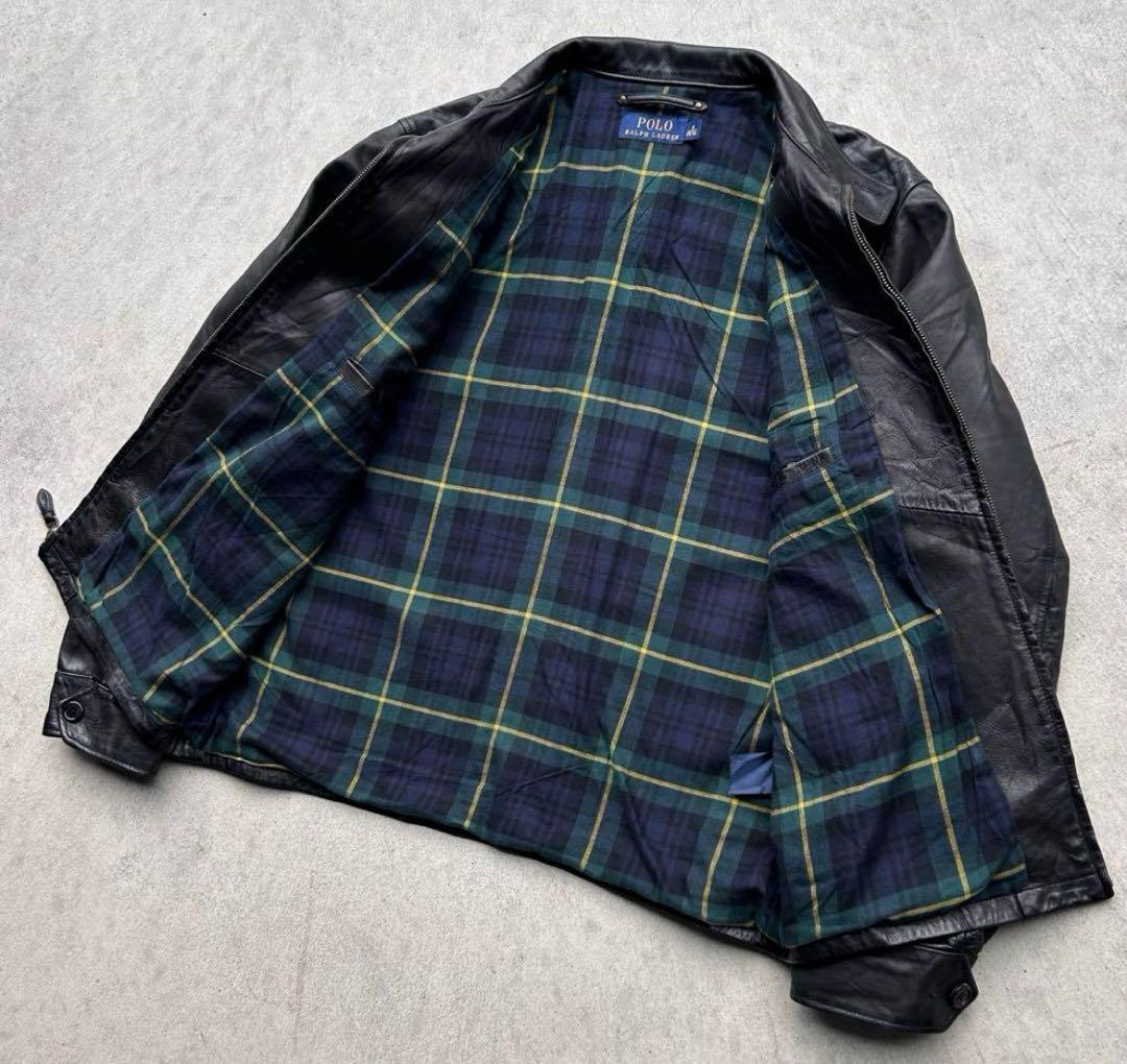 美品 Polo Ralph Lauren シングル レザージャケット - メルカリ