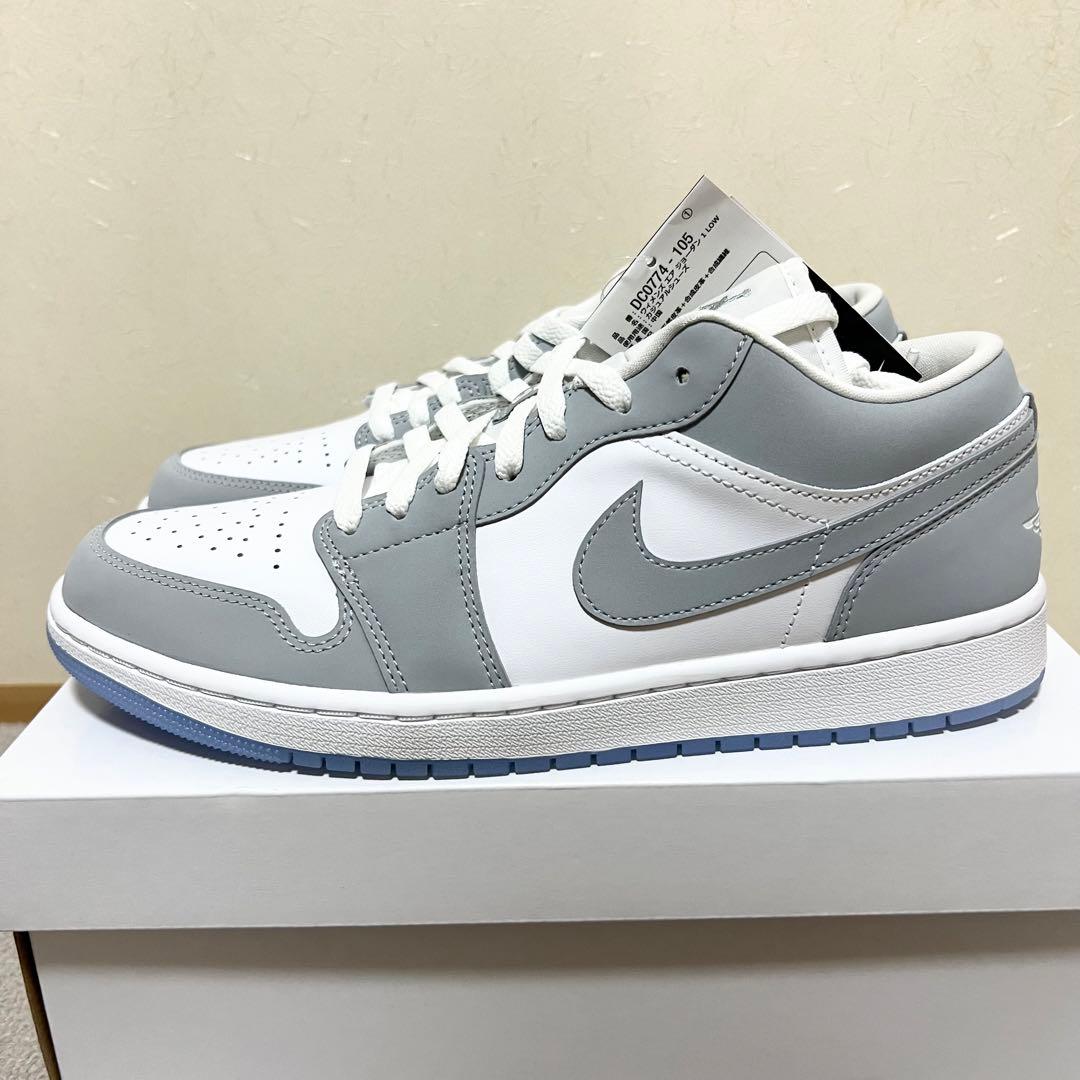 AIR JORDAN 1 LOW エアジョーダン ウルフグレー 28.5cm - メルカリ