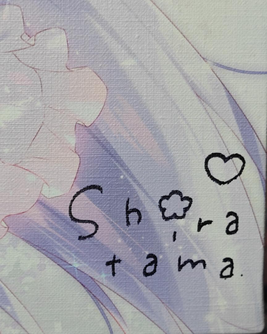 しらたまこ 10周年記念キャンバスアート しろいいぬ