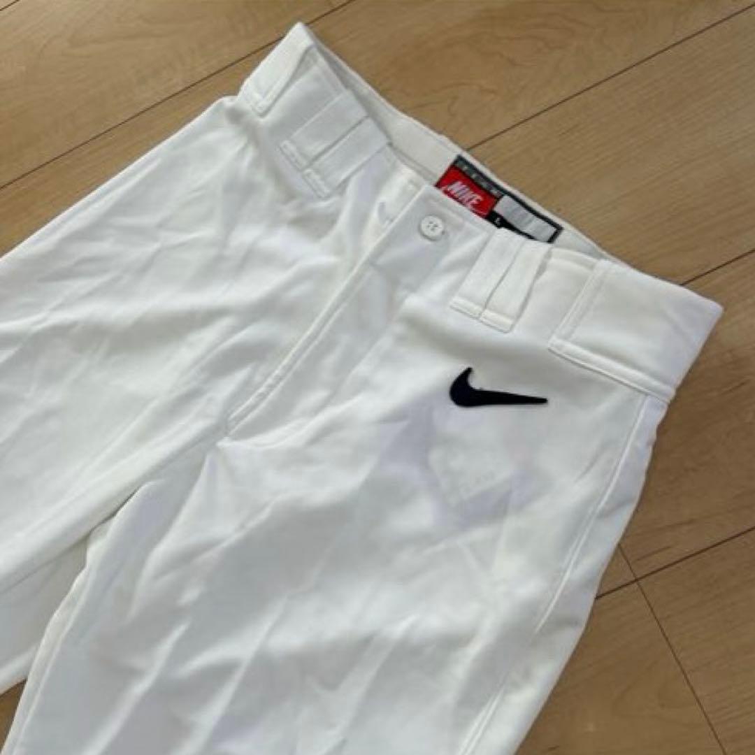新品 タグ付ナイキ 野球ベースボール ユニフォーム パンツ 白 L裾ゴム
