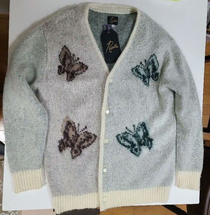 Needles モヘア カーディガン studious 別注 パピヨン ホワイト