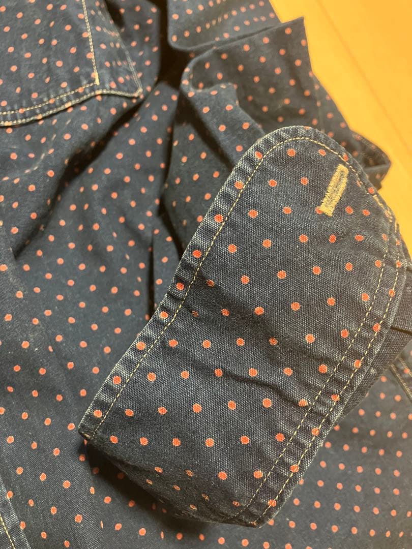 RRL インディゴ ネイビー ドット柄 シャツ S