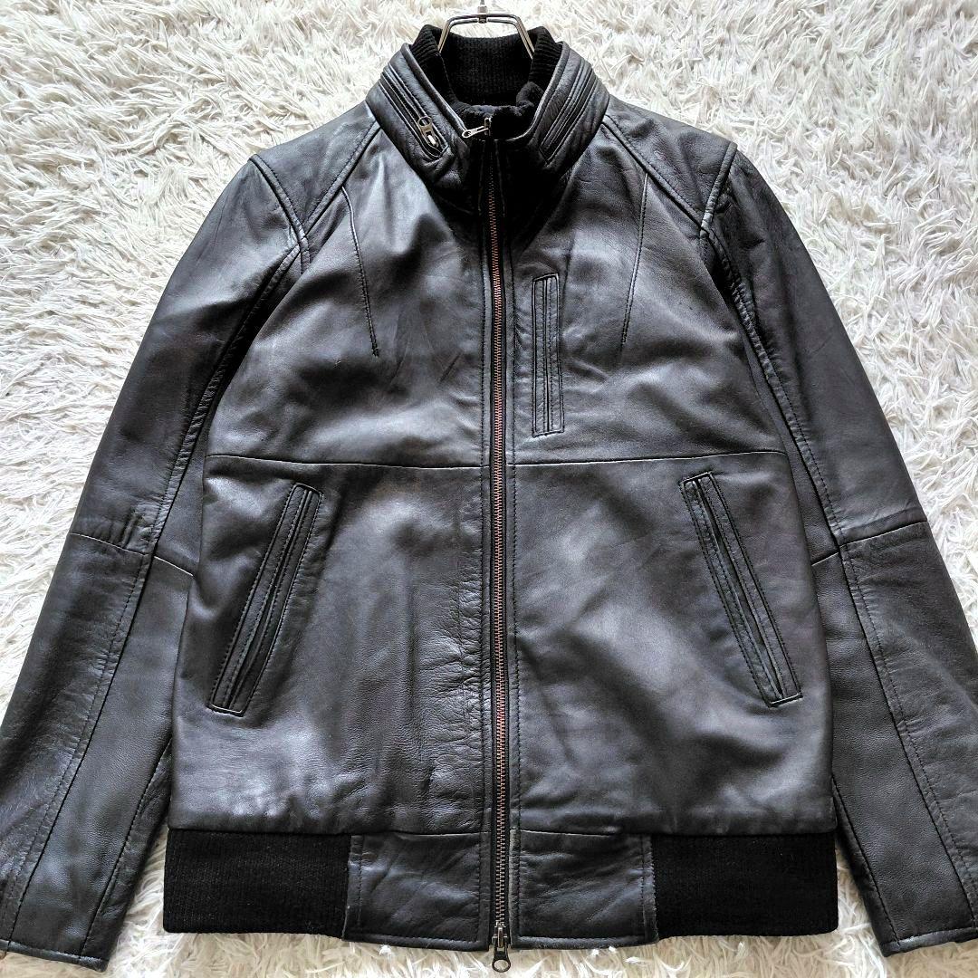 00s y2k archive gimmick 羊革ジップラムレザージャケット - メルカリ