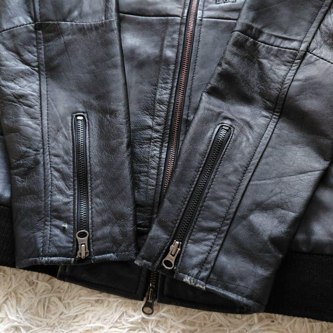 00s y2k archive gimmick 羊革ジップラムレザージャケット - メルカリ