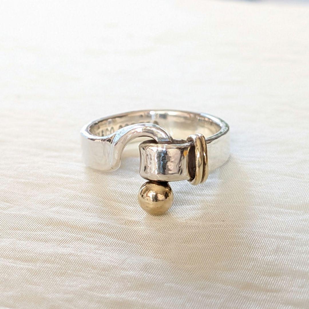 磨き済】ティファニー フックアンドアイ リング k18 sv925 7号 - メルカリ