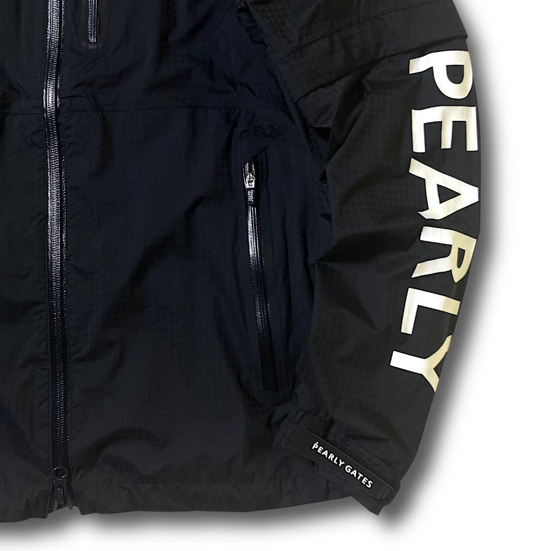 0 パーリーゲイツ ビッグロゴ レインジャケット ブラック 半袖にもなる
