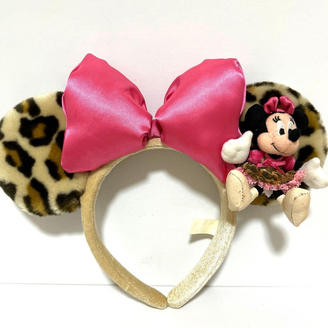ミニーカチューシャ アニマル柄 ヒョウ柄 ミニーぬいバ付き - メルカリ
