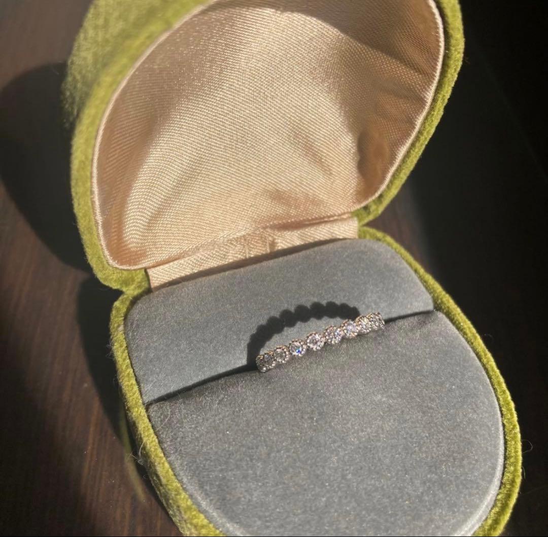 プラチナ ハーフ エタニティリング 0.2ct 12号 ダイヤモンド