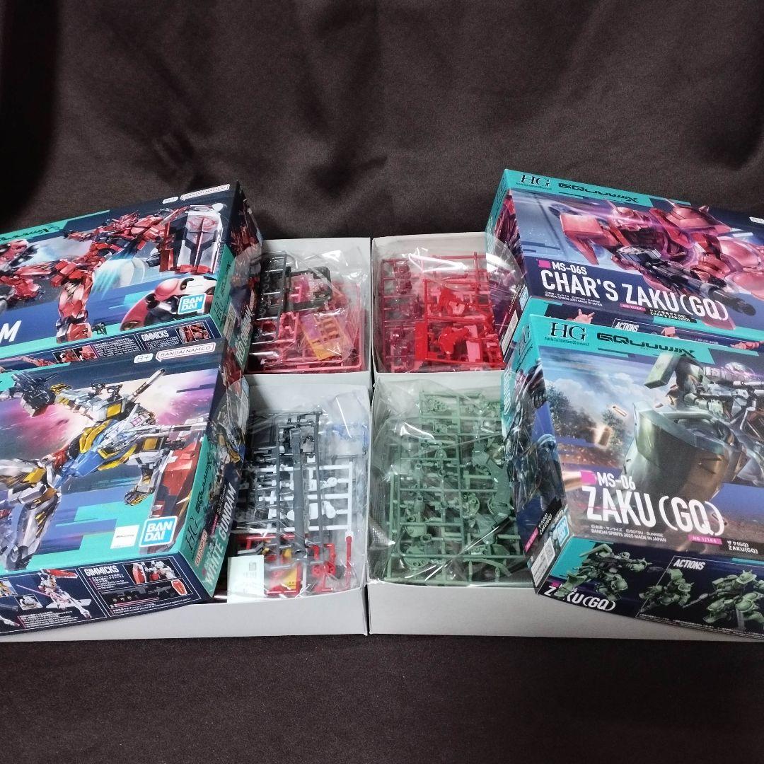 ガンプラGQ8点【赤いガンダム/白いガンダム/ザク/ザク/ギャンほか】まとめ売り