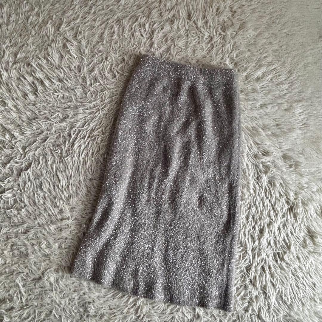 ラブティックボンボン ラメ シャギー ニットスカート フリー - メルカリ