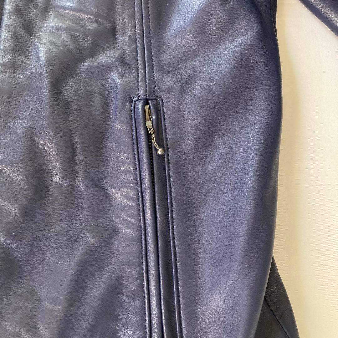 ガラアーベント レザージャケット ブルー シングルライダース riri