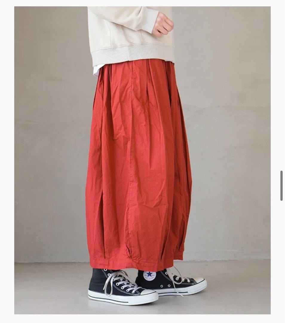 美品⭐︎HARVESTY 赤 バルーン キュロット 日本製