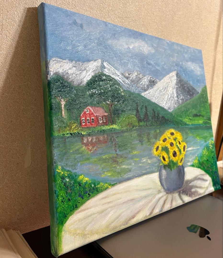 ひまわりのワルツの油彩画