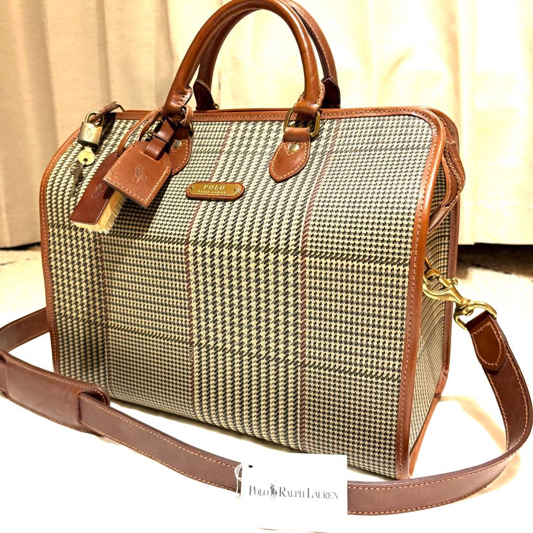 極希少 美品】ポロラルフローレン 千鳥格子 ボストンバッグ 2way 大
