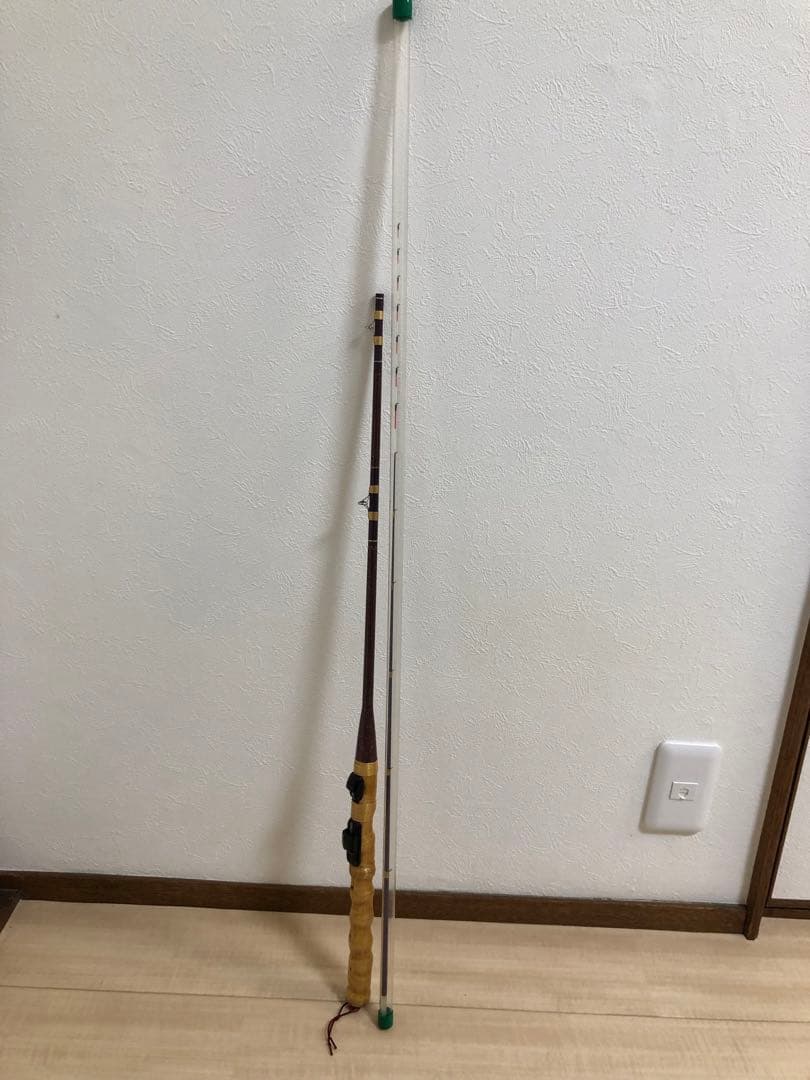DAM 釣りロッド和竿風 2本継ぎ ハゼ・チヌ・筏釣り 漆塗り 螺鈿細工 美