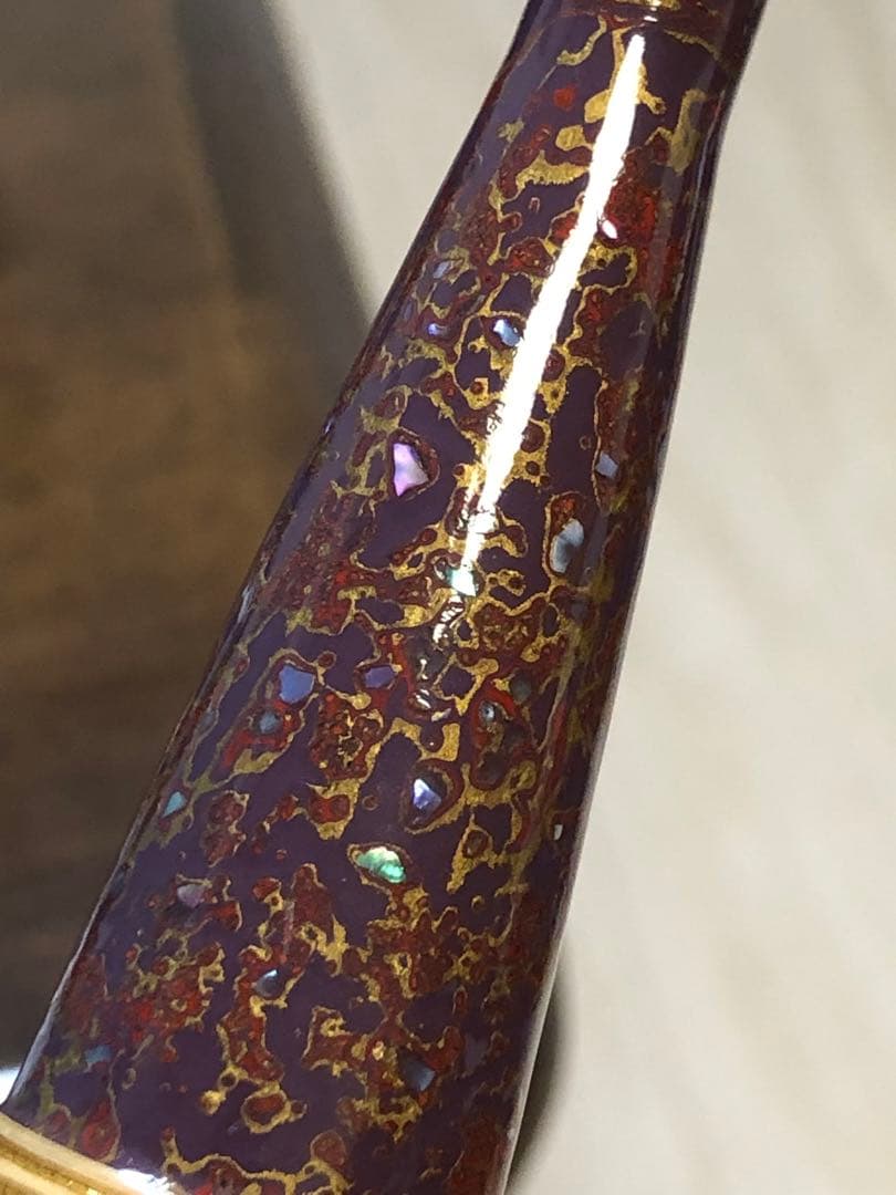 DAM 釣りロッド和竿風 2本継ぎ ハゼ・チヌ・筏釣り 漆塗り 螺鈿細工 美