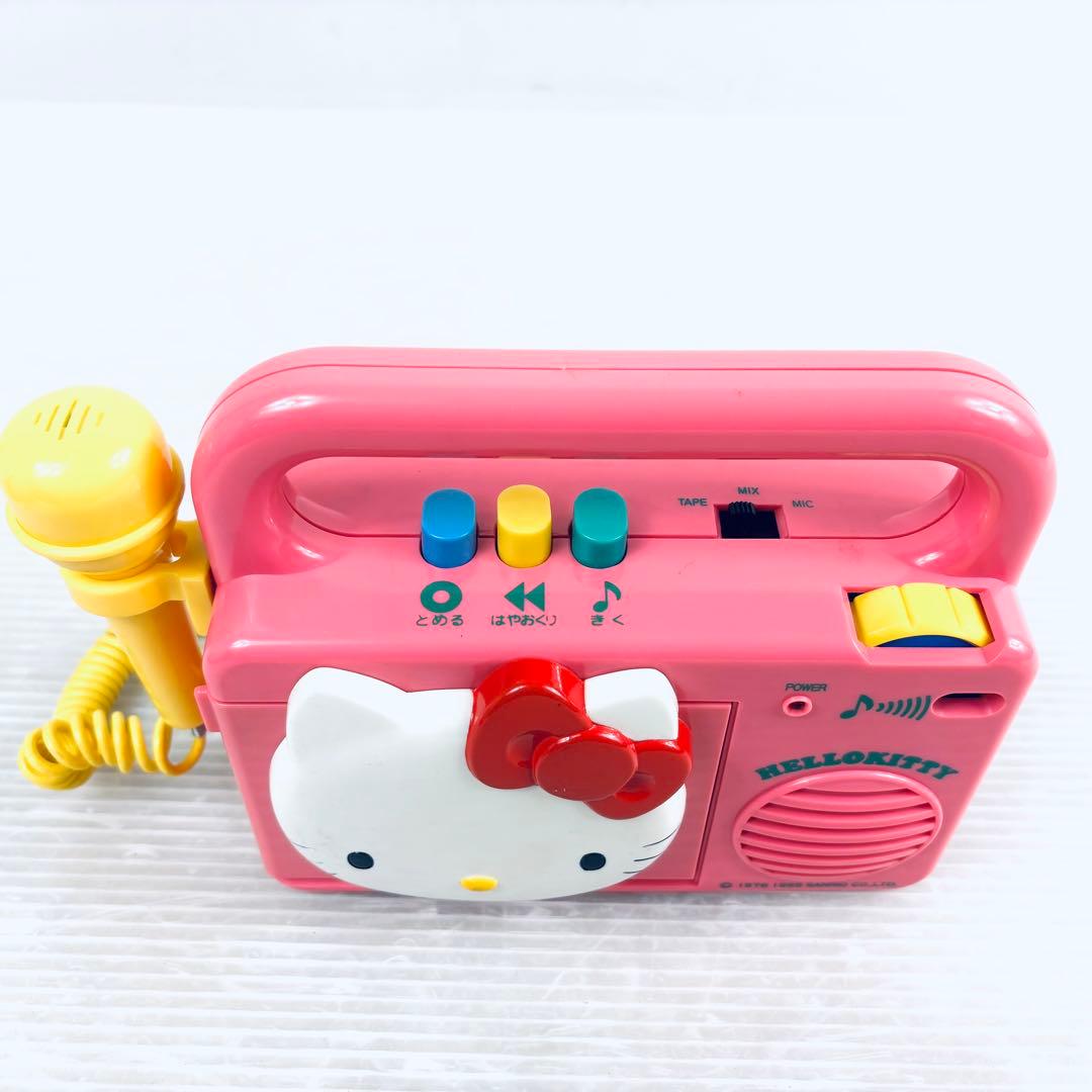 【動作確認済】ハローキティ　うたってカセットプレイヤー　カラオケマイク付き