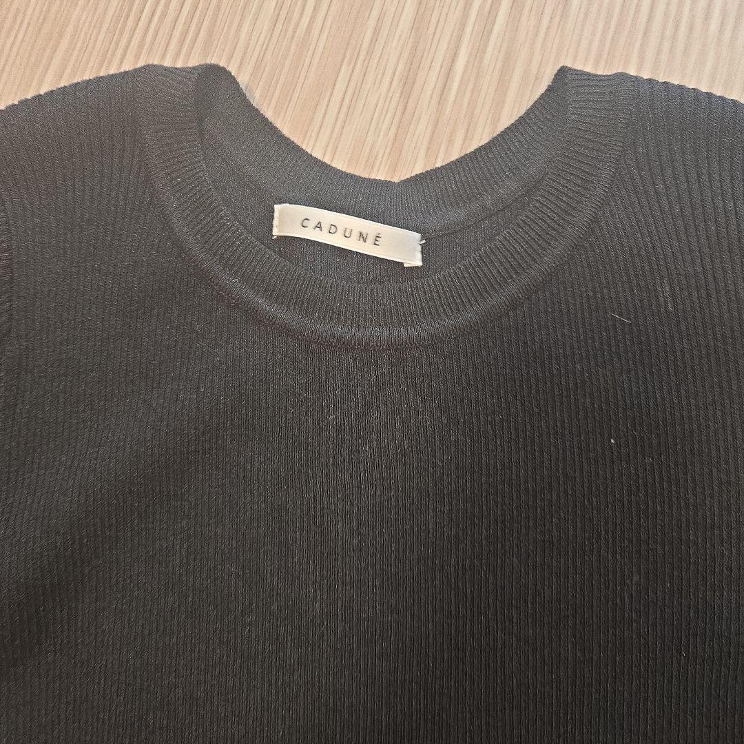 CADUNE ブラック 長袖ニット レース裾 - メルカリ