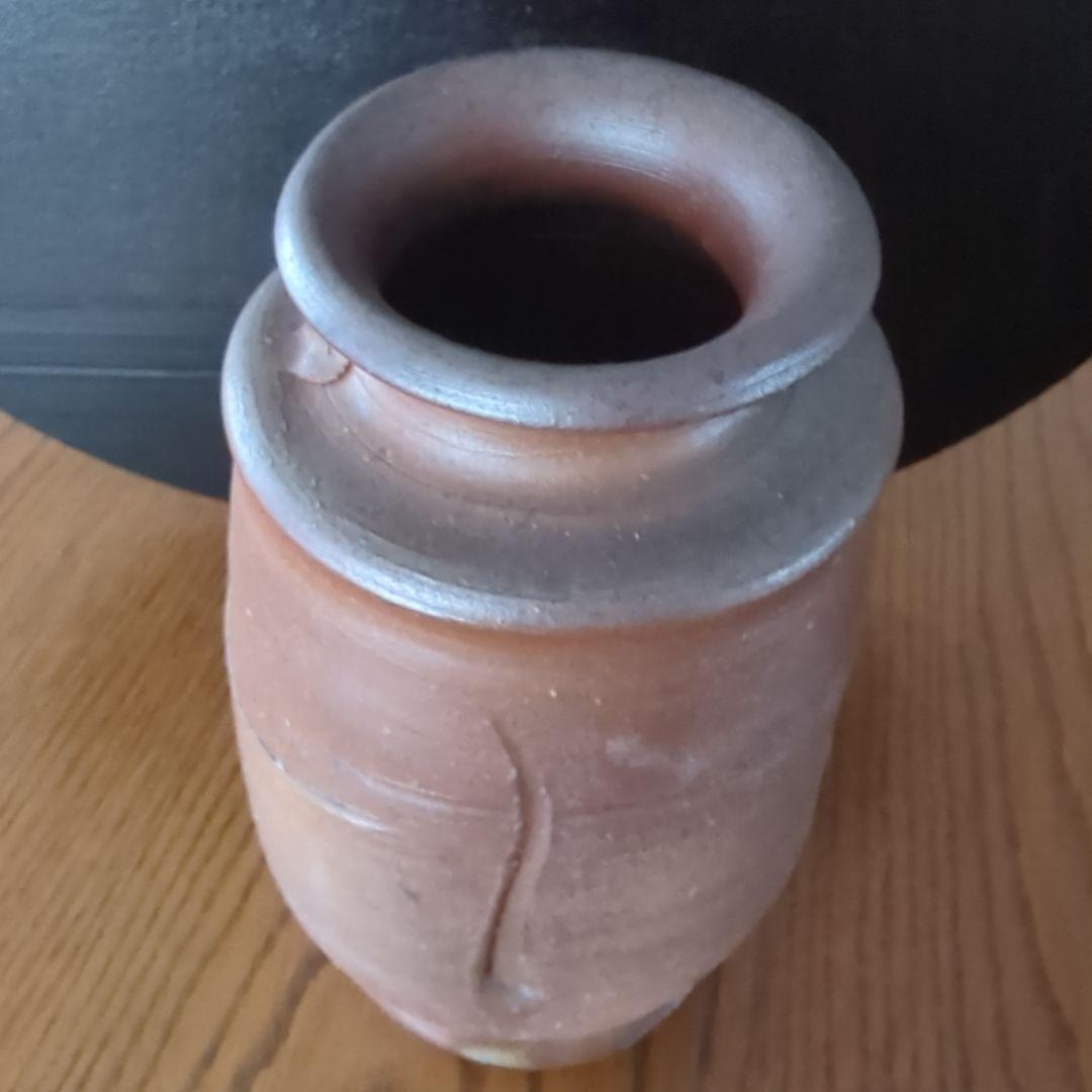 ●備前焼 花入 壺★後楽窯陶主 堀川恭平 作 〈 高22.5cm幅24.5cm〉