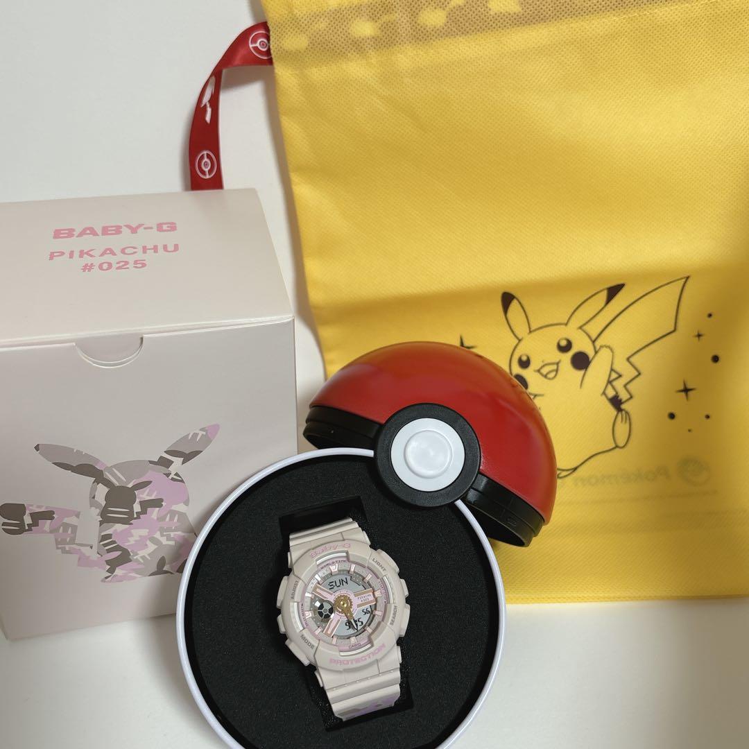 CASIO x ポケモン　ピカチュウ baby-G G-SHOCK ラッピング ポケモン「ピカチュウ」BABY-Gコラボウォッチ、モンスターボール型