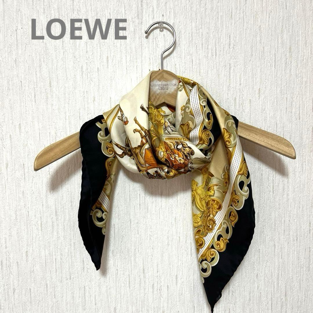 LOEWE ロエベ シルク 絹 100% スカーフ 大判 バッグとして使えます