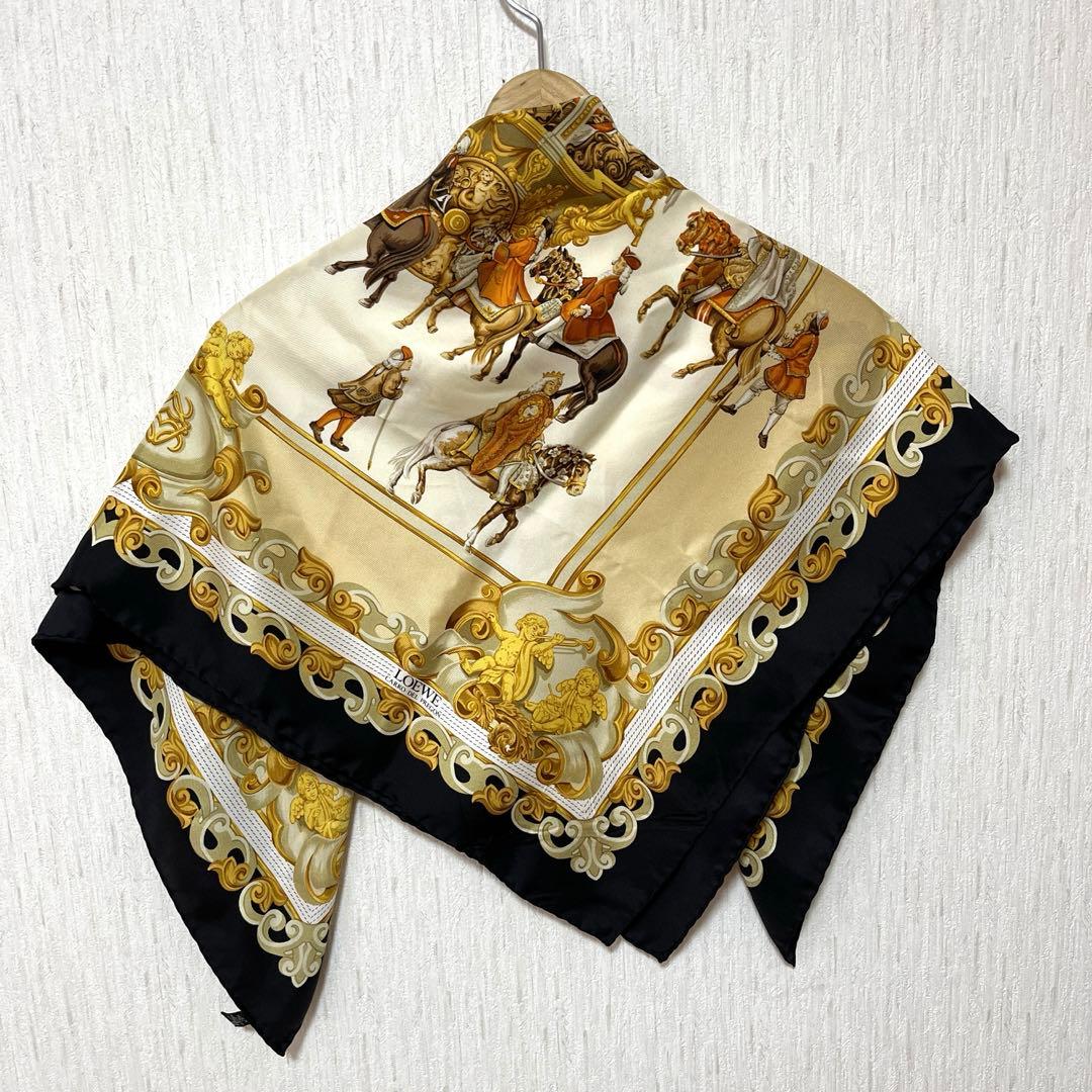 LOEWE ロエベ シルク 絹 100% スカーフ 大判 バッグとして使えます