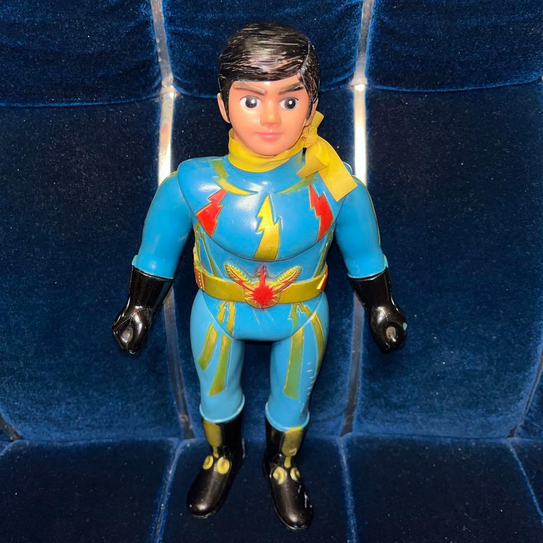 昭和レトロ ポピー イナズマン ソフビ 面無し 石森プロ 当時物 戦隊モノ