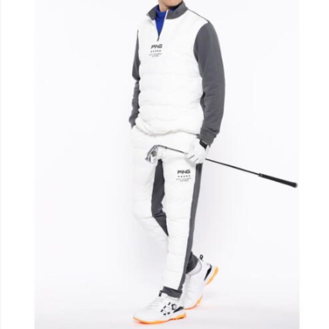 新品】PING 2024年 キルティング ハーフジップシャツ ホワイト 3L