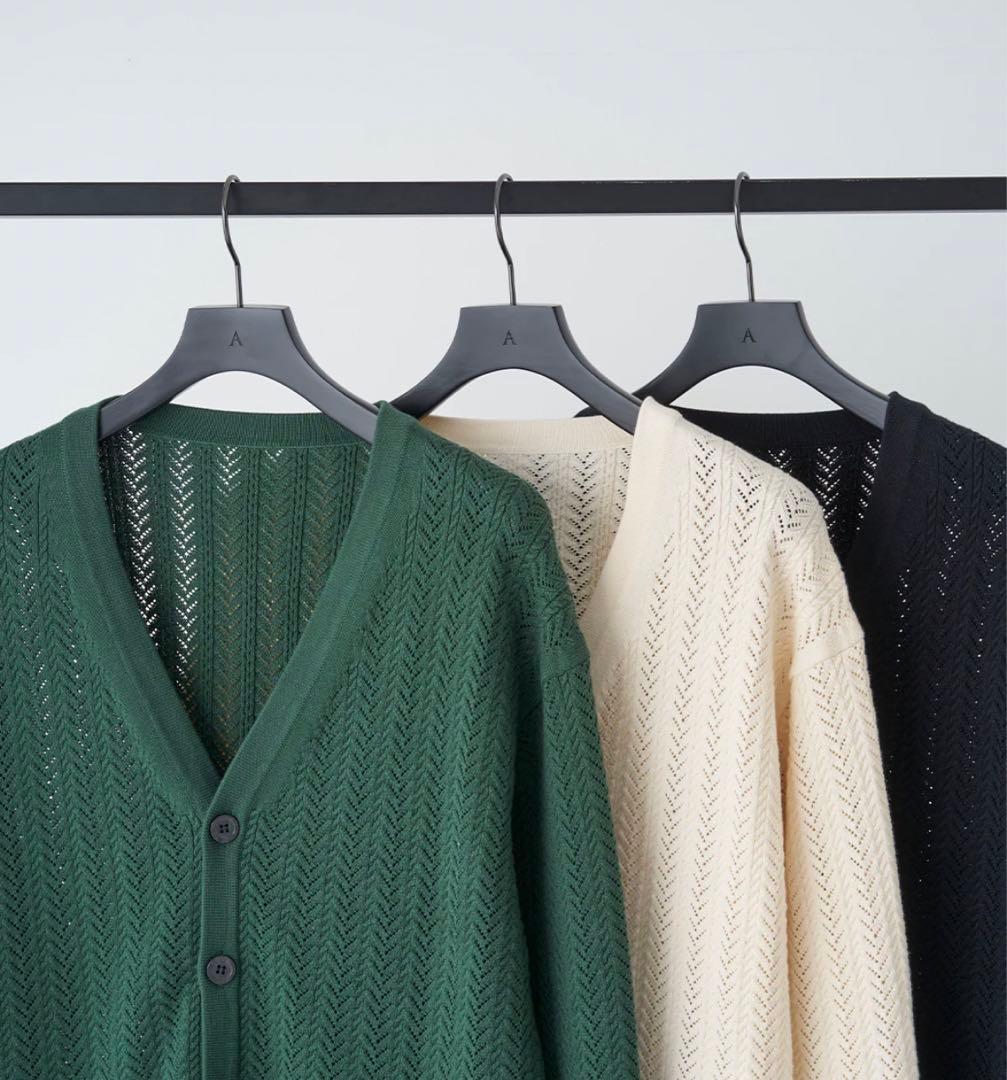新品】佐藤健 ABYTS OPENWORK KNIT CARDIGAN 黒 - メルカリ