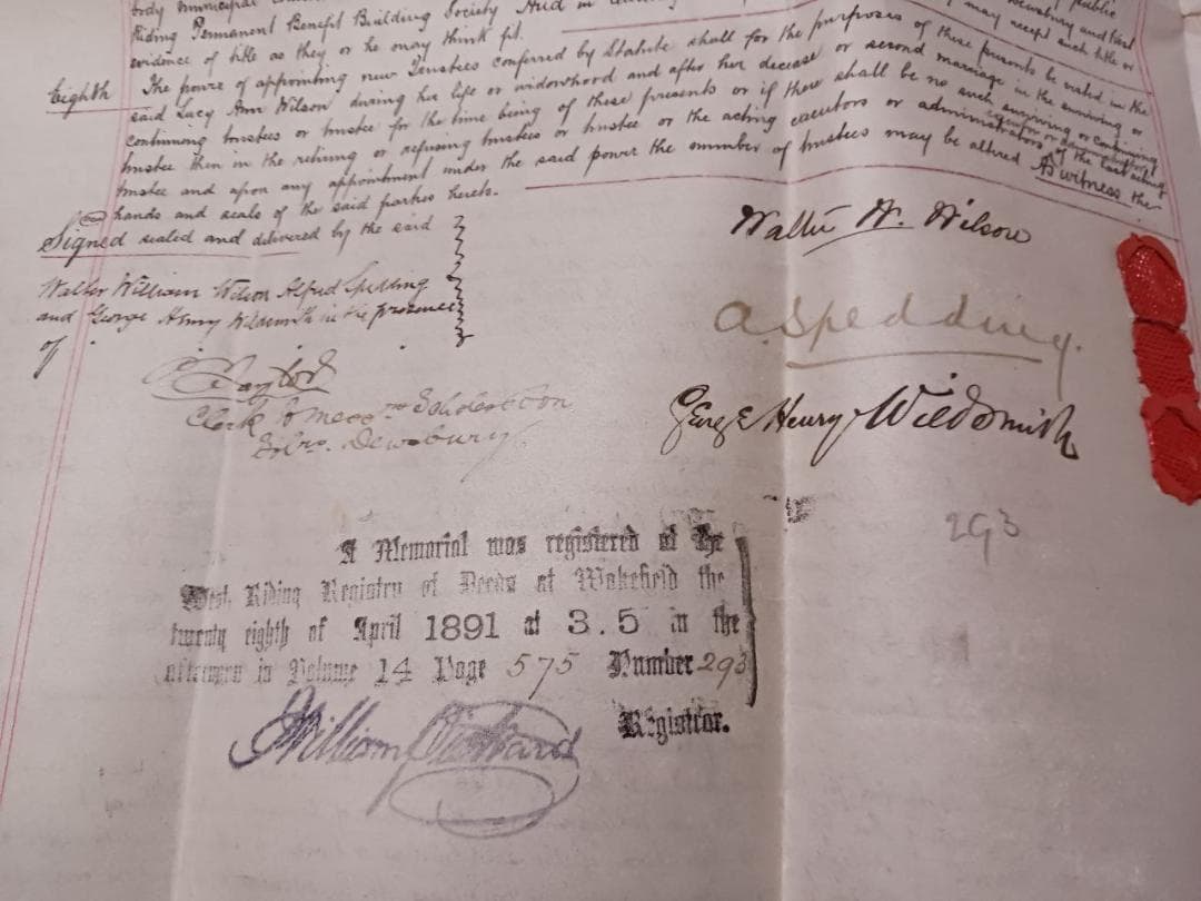 1891年 英国 アンティーク書類 蝋封付 手書き文書 英国王室印