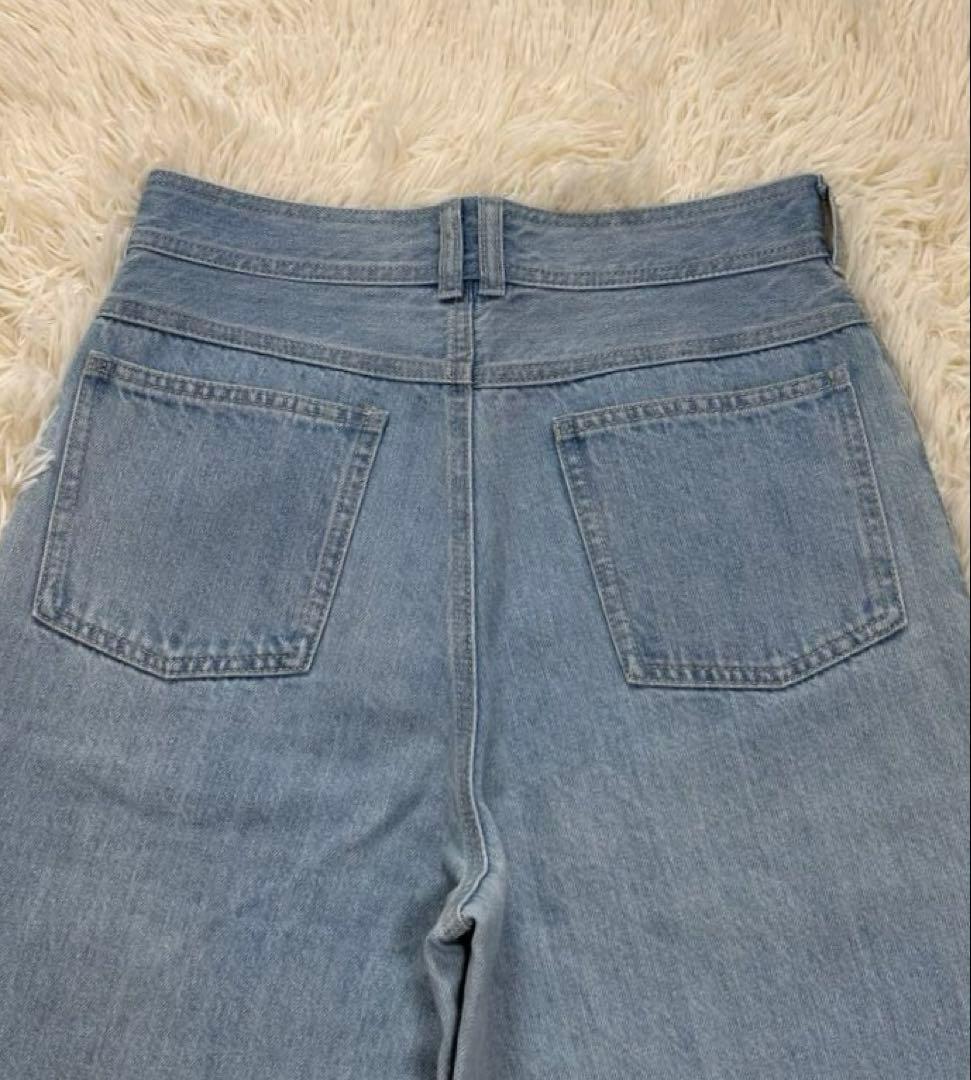 美品】アルアバイル 2025SS バギー デニム M ワイドパンツ 淡色デニム