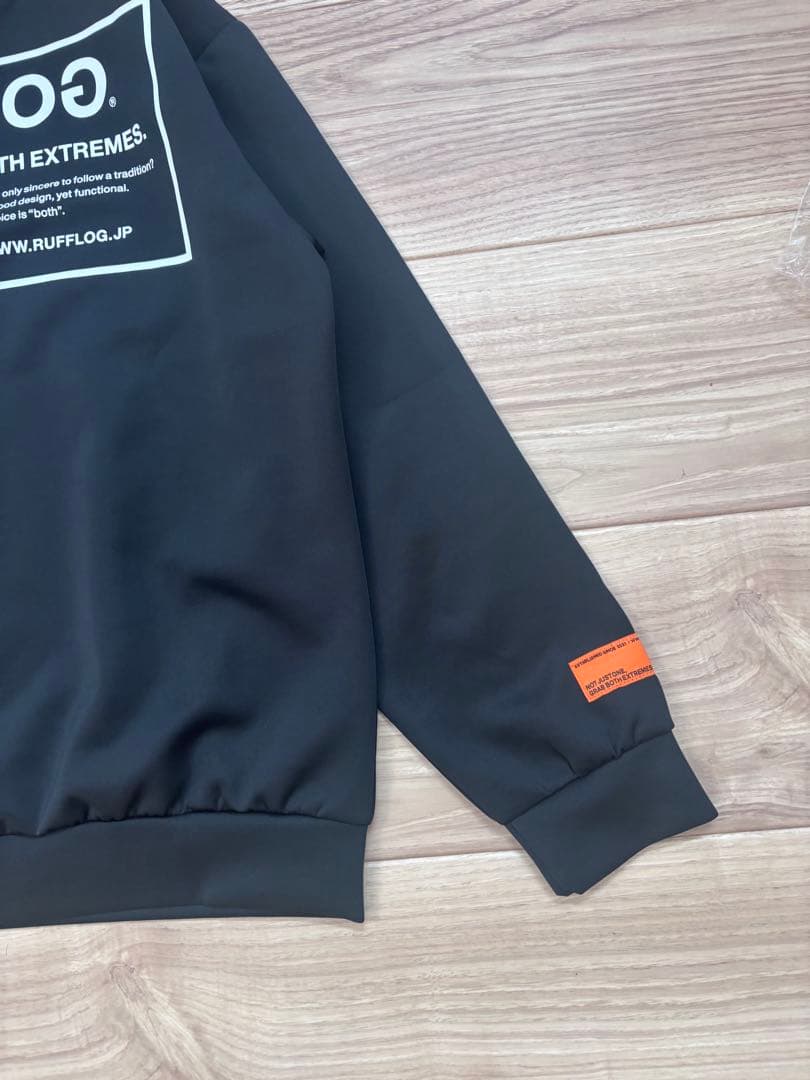 ラフロッグ バックフレームロゴモックネックシャツ ブラック 新品