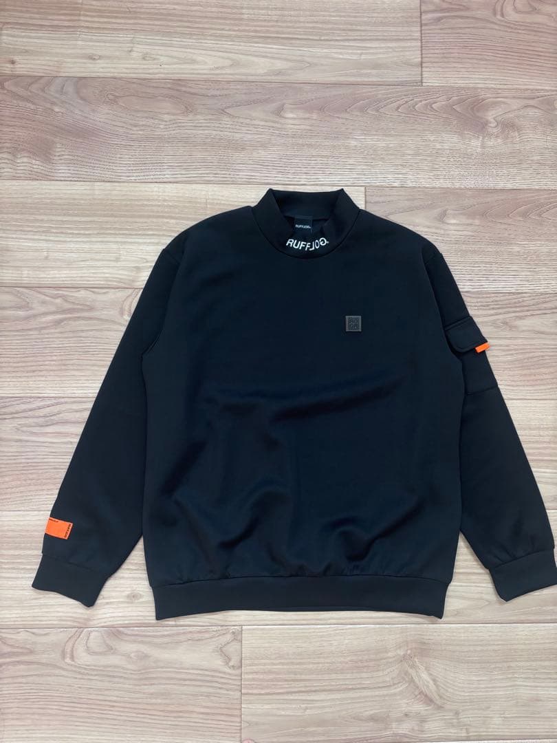 ラフロッグ バックフレームロゴモックネックシャツ ブラック 新品