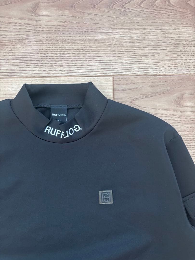 ラフロッグ バックフレームロゴモックネックシャツ ブラック 新品