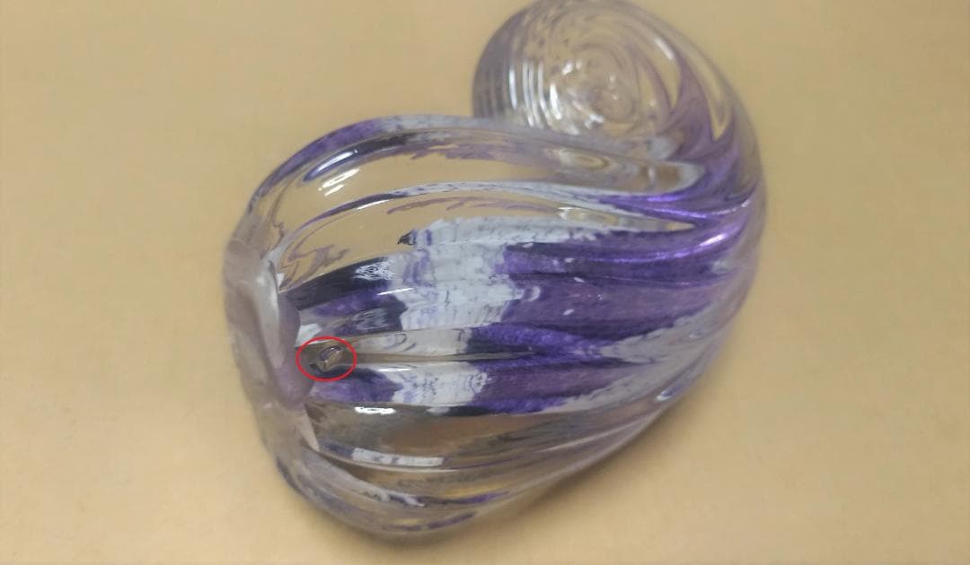 新品 ガラス工芸品 オブジェ 1997年度 作家物 サイン 銘 刻印 美術品