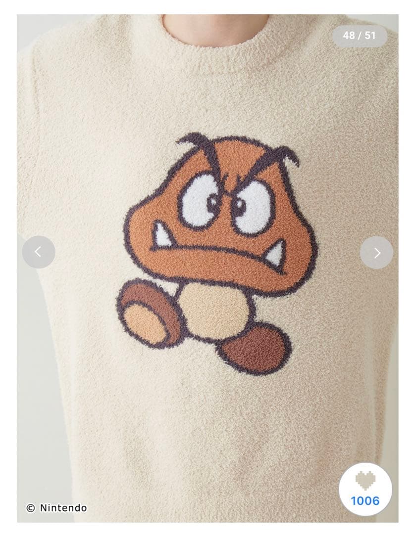 ジェラートピケ スーパーマリオ クリボー セットアップ ルームウェア