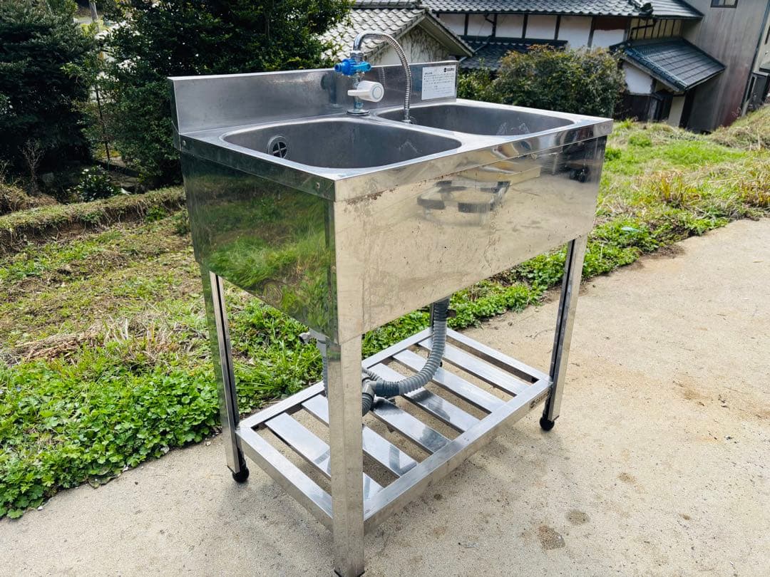 J9★アズマ★2槽シンク 業務用 流し台 厨房機器 飲食店 厨房 店舗用 アズマ 2槽シンク 幅1200×奥行600×高さ800(mm) HP2-1200 | 業務用厨房