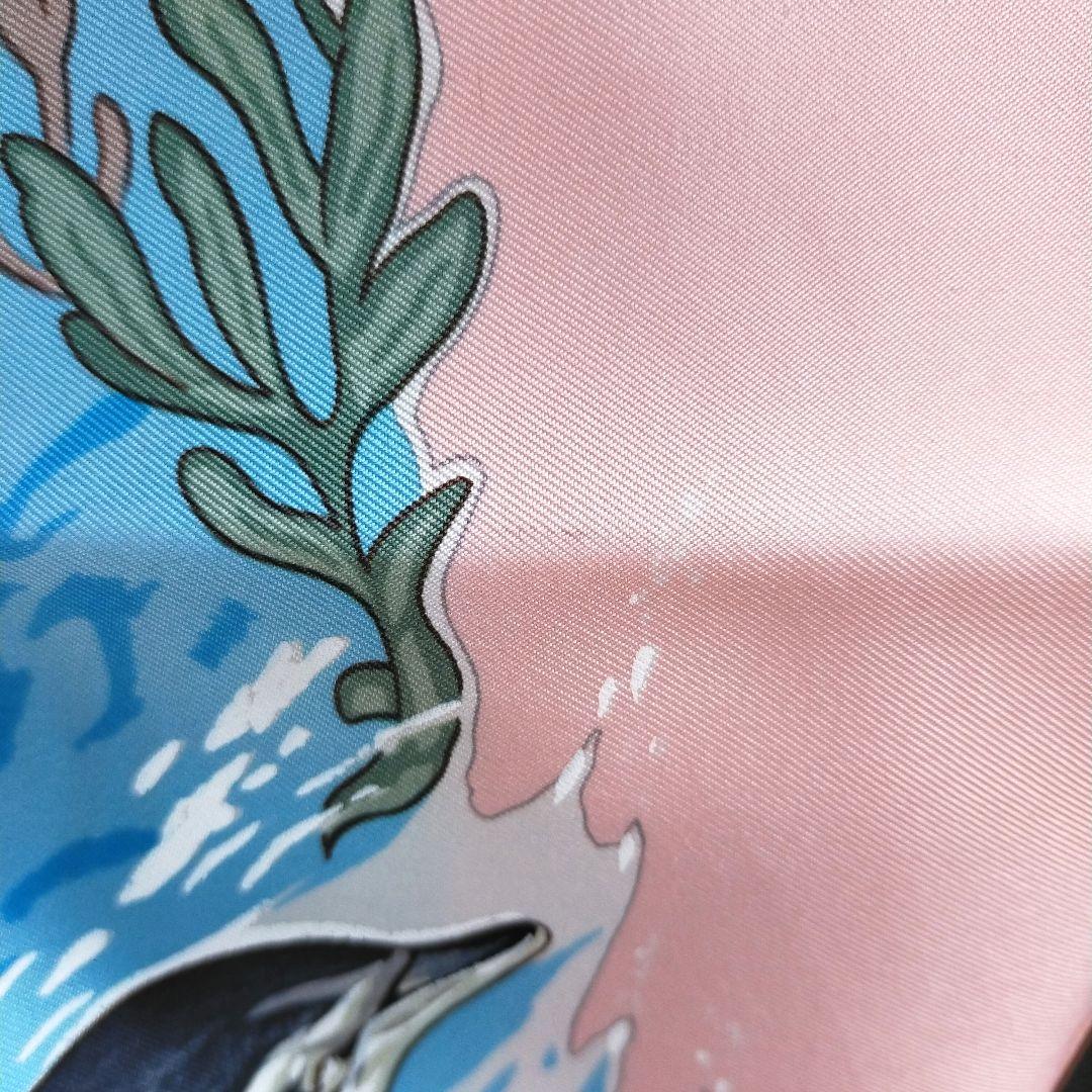 ☘️展示品 新品未使用☘️ HERMES 地中海の貴重な生命 カレ90 ピンク