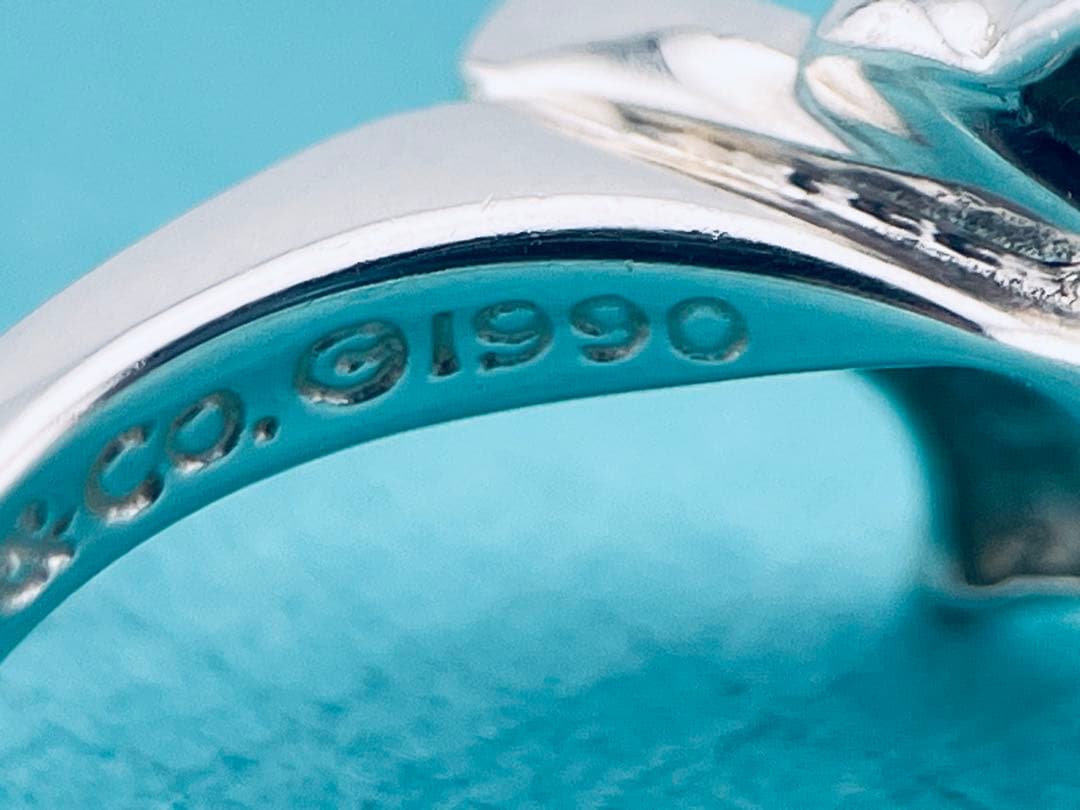 c924 オールド ティファニー 1990 リボン リング 925 約8.5号 - メルカリ