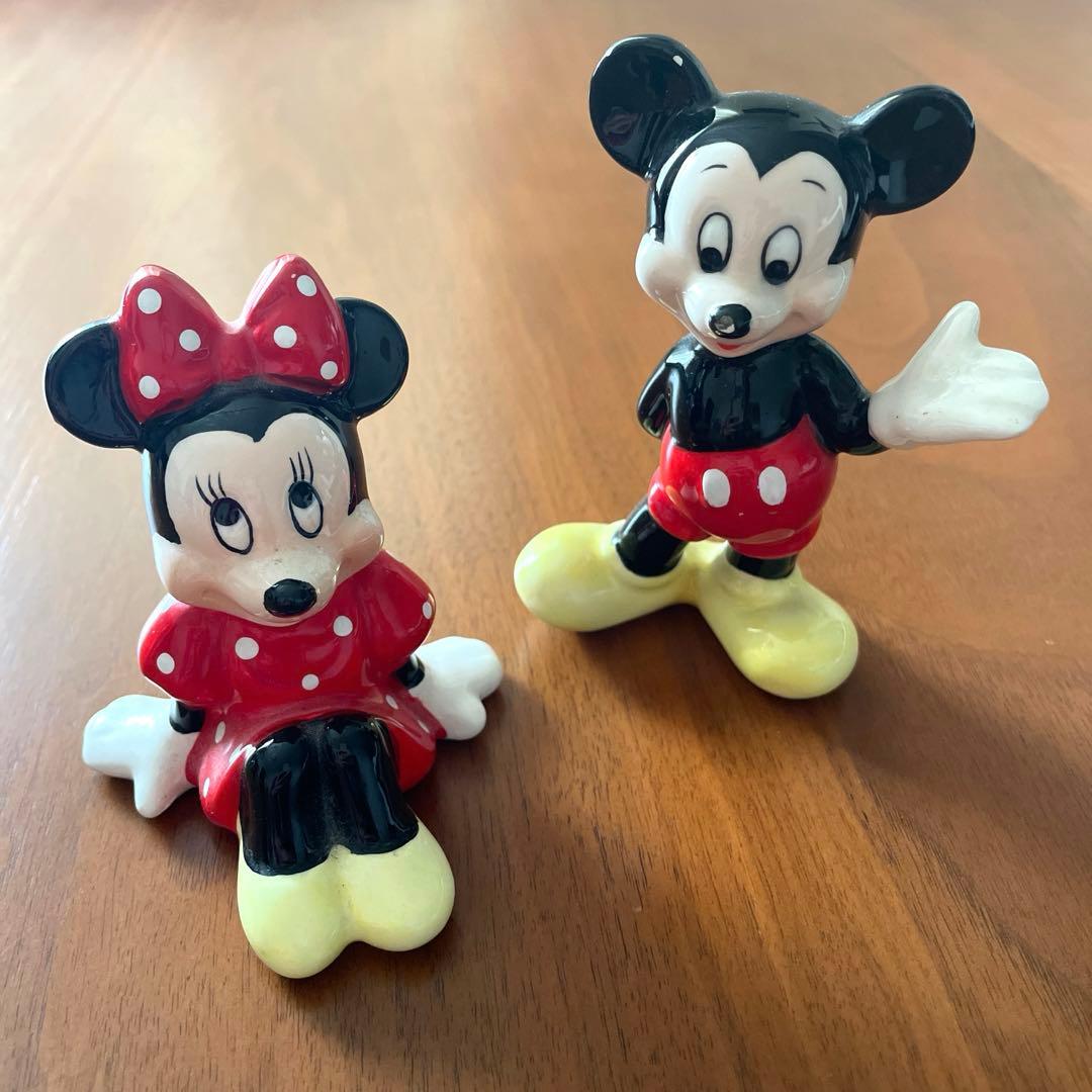 ✨再お値下げ✨ディズニーミッキー＆ミニー置物 陶器 - メルカリ