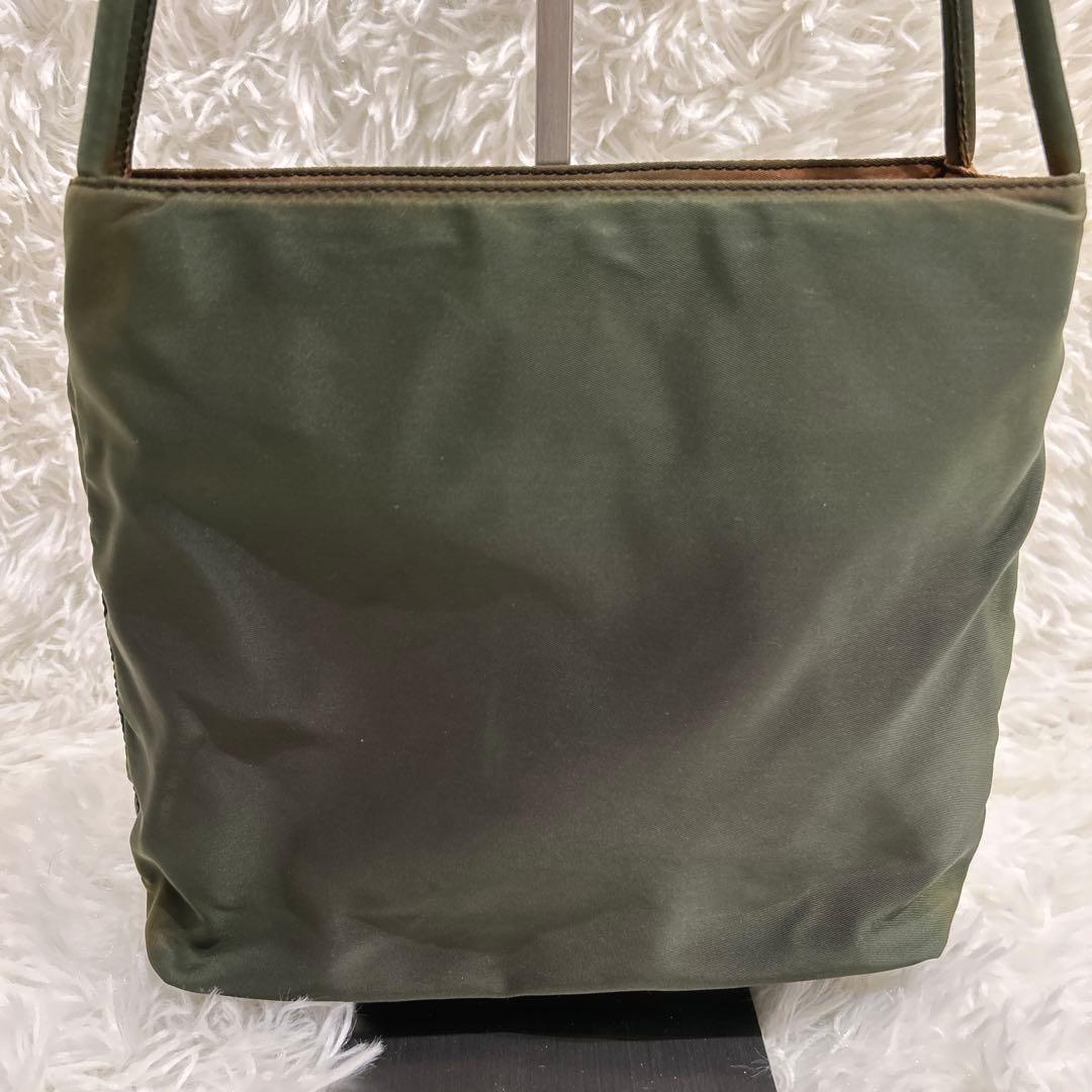 PRADA プラダ テスートナイロン ショルダーバッグ カーキ 三角ロゴ